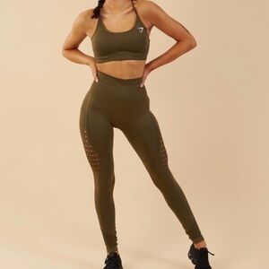 Gymshark army green leggings size small